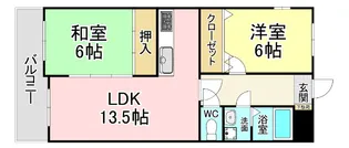 サンライフ香春口【2階】の間取り