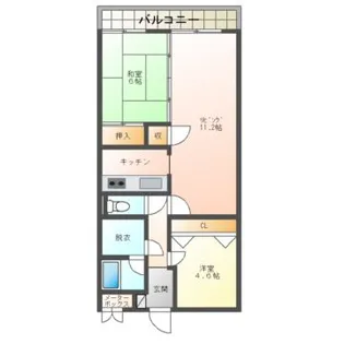 ダイアパレス北安江【10階】の間取り