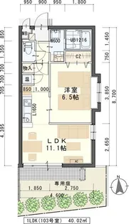 1LDKの間取り画像