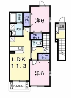 プリムローズ M【2階】の間取り