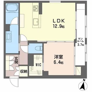 LUANA KAMISUGI【1階】の間取り