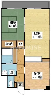 マンションミゾロク【6階】の間取り