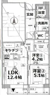 アクティ目黒駅前1号棟【9階】の間取り