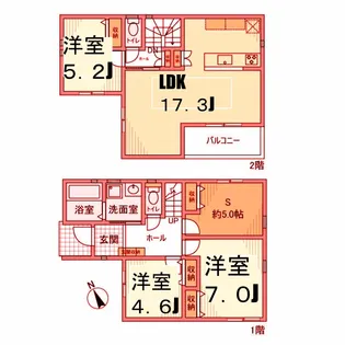 神奈川県横浜市港北区下田町2【一戸建】の間取り