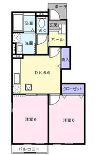 新潟県胎内市あかね町【アパート】の間取り