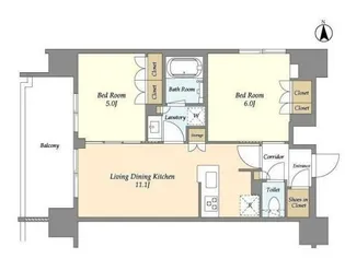 ジオエント上野稲荷町【12階】の間取り