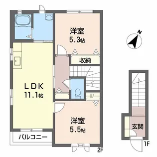 シャーメゾン・ペリドット【2階】の間取り