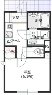 1Kの間取り画像