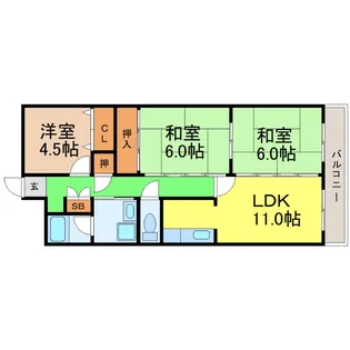 愛知県名古屋市中川区八熊通4【マンション】の間取り