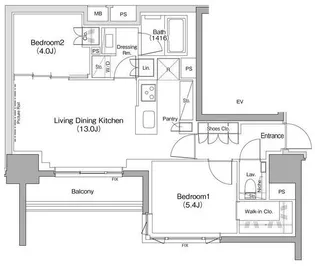 ザ・パークハビオ滝野川【4階】の間取り