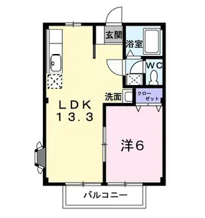 岡山県岡山市東区楢原【アパート】の間取り