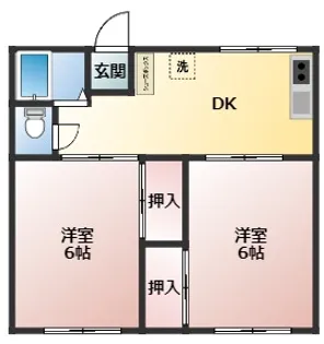 出水フローラハイツ【2階】の間取り