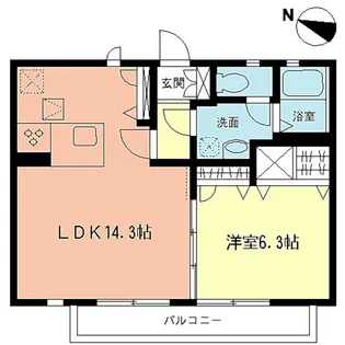 シェーンハイムB【1階】の間取り