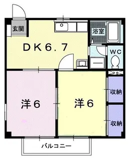グリーンヒルズA【1階】の間取り