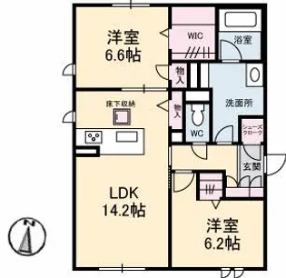 エコルフロント【1階】の間取り