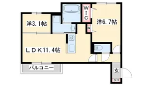 メゾンドソルテ A棟【1階】の間取り