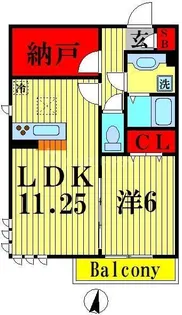 クレール ド ルネ【1階】の間取り