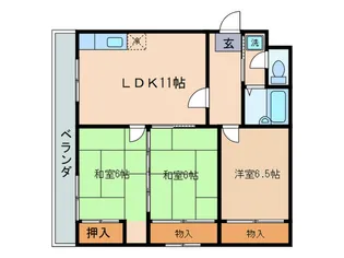 ヴィラコーポ清水【2階】の間取り