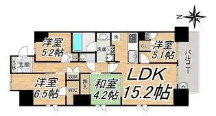 ローレルコート・クレヴィア尼崎駅前【15階】の間取り