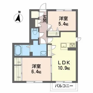 安齋ハイツII【1階】の間取り