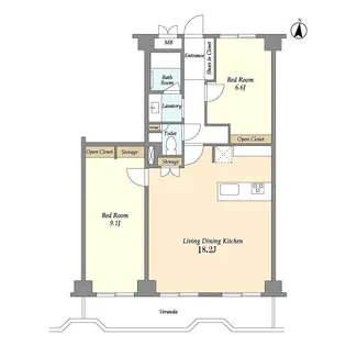 クレスト砧【2階】の間取り