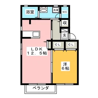 ディアス柿田 B【1階】の間取り