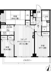 コスモプラザ行徳【1階】の間取り
