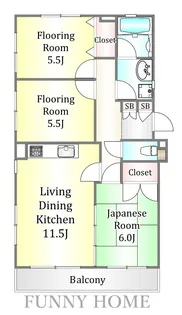 フラット瀬田【2階】の間取り