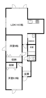 旭川市神居7条11丁目2LDKアパート【1階】の間取り