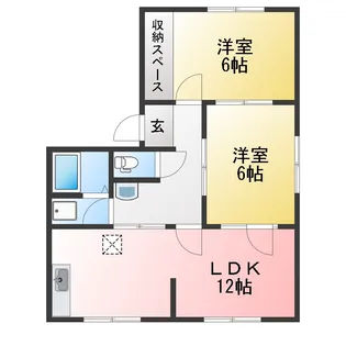 ハイツ栄【1階】の間取り
