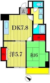 グローリアパレス壱番館【6階】の間取り