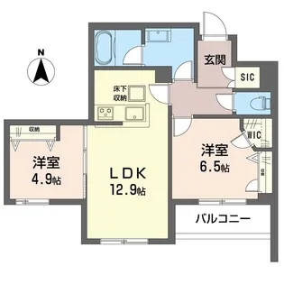 シャーメゾン横浜鶴見II【1階】の間取り