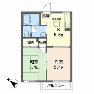 アバンティ南光台南B【1階】の間取り