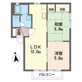 ソレアード A【2階】の間取り