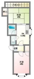 ハイツいわさか【2階】の間取り