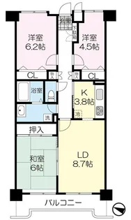 リーベスト八乙女【1階】の間取り