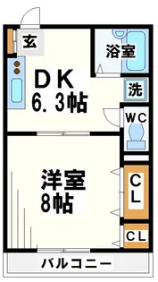 キャピタル調布ヶ丘【1階】の間取り