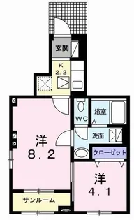 カーサ・ブライト【1階】の間取り