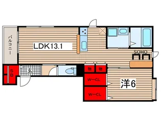 フォレストシティ大宮【1階】の間取り
