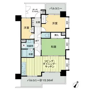 ライオンズマンション多摩川緑地【3階】の間取り