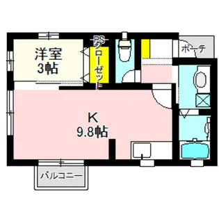 セルシオハイツIII【1階】の間取り