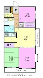 第2元今泉ハイタウン【6階】の間取り