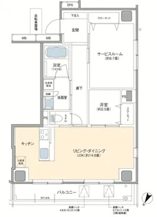 Lucent〔ルーセント〕石崎【5階】の間取り
