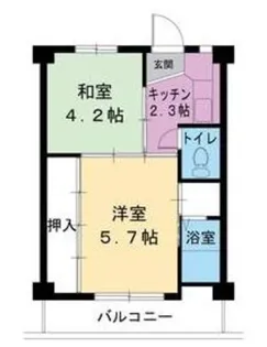 ビレッジハウス下九沢6号棟【1階】の間取り