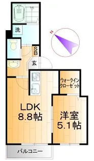 ミリアビタ稲荷木【1階】の間取り