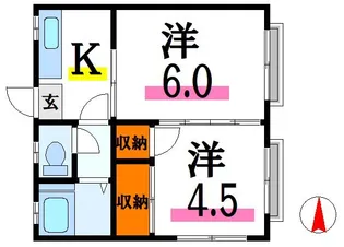 ハイツ桂【2階】の間取り