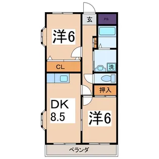 リジェール山田【3階】の間取り