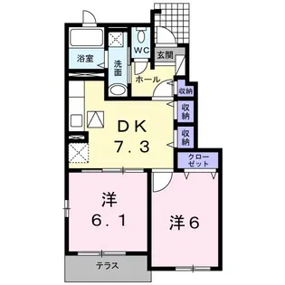 エヴァーグリーン【1階】の間取り