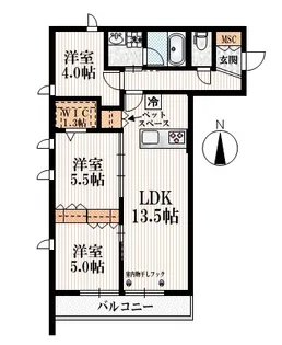M Condo【3階】の間取り