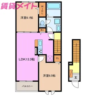 フレンド B棟【2階】の間取り